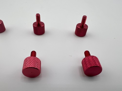 78 bulk pieces of #6-32 Thread Anodized Aluminum PC Case Thumbscrews - Red - Picture 3 of 3