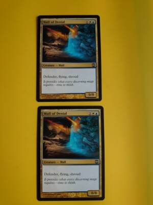 MTG Karte x2 Wall of Denail. Creature Wall. Alara Reborn 2 Karten