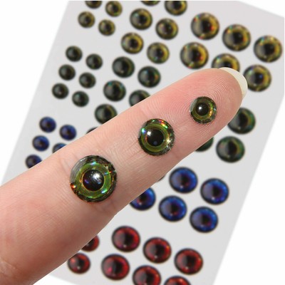 Tiger Eye Glass Jigs Size 6 Optic Eye with Reflective Eye Hook Size