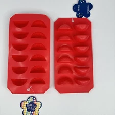 Watermelon Slice Wedge Plastic Ice Cube Tray Candy Mold Set of 2
