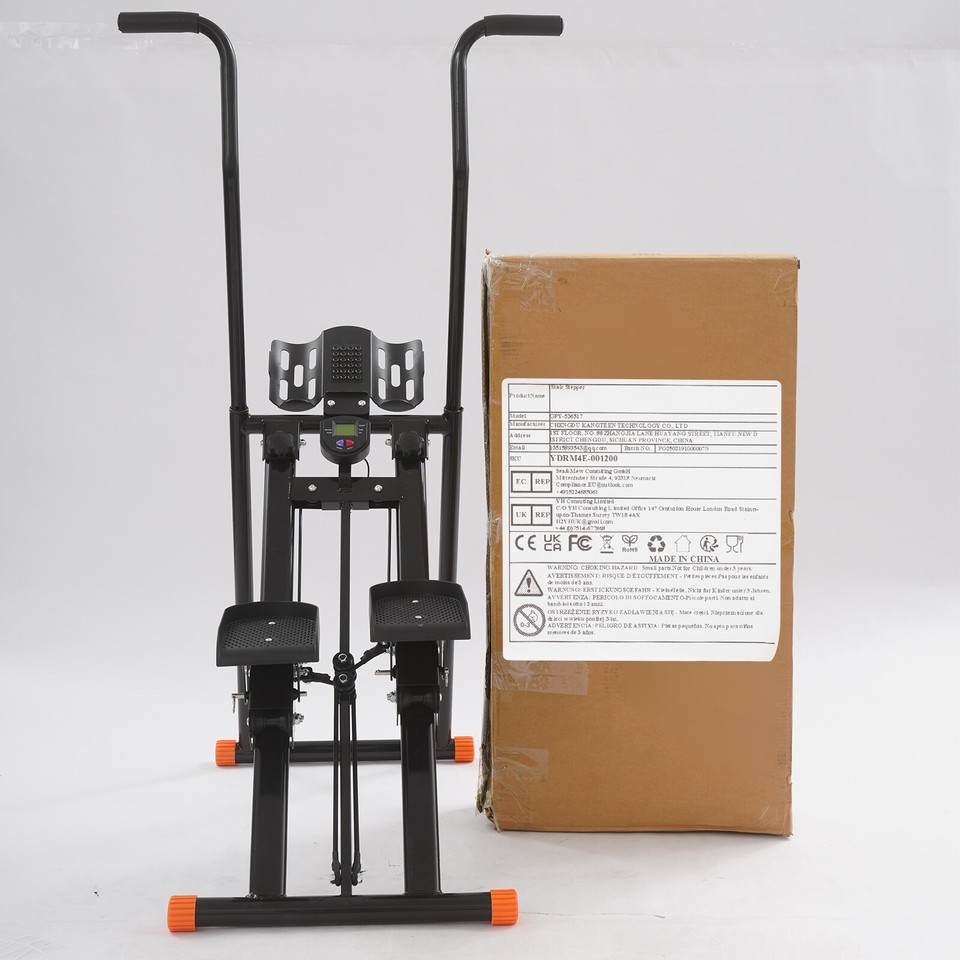 Foldable Vertical Stair Climber Machine 3 Gears Stair Stepper Black ...