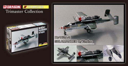 KIT MODELLINO AEREO STATICO DRAGON HE162A-2 SALAMANDER W/ENGINE SCALA 1:48 - Foto 1 di 5