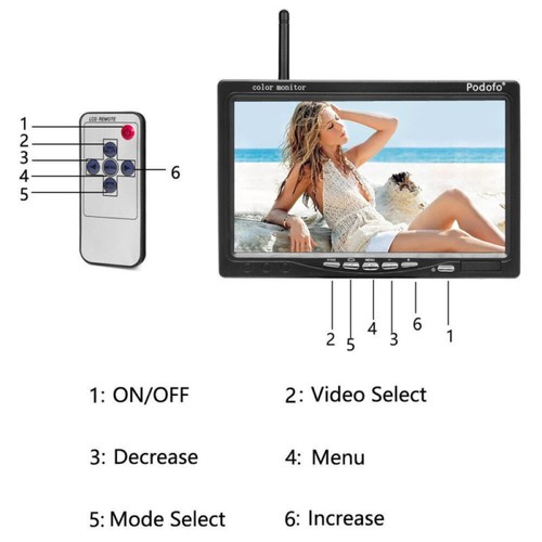 Wireless Backup Rear View Camera System Car 7" Monitor Night Vision For Truck RV - Picture 5 of 14