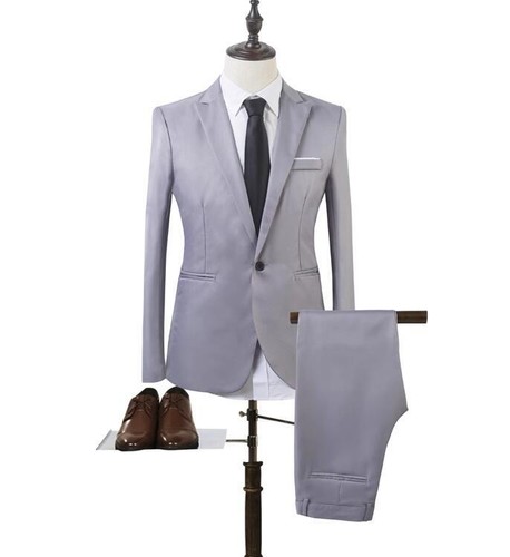 Neu Herren One Button Fit Anzug Set zweiteilig Jacke + Hose Set Business Outfits Set - Bild 15 von 27