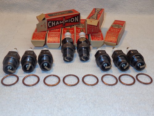 ( 1 ) ..‘NOS’ Champion 3 Com. Spark Plug .. USA Made .. Circa 1940’s - Picture 17 of 21