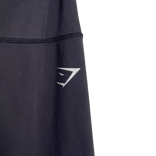 Gymshark Leggings Donna S/M Nero Pull On Logo Atletico Attivo Tinta Unita Palestra - Foto 4 di 9