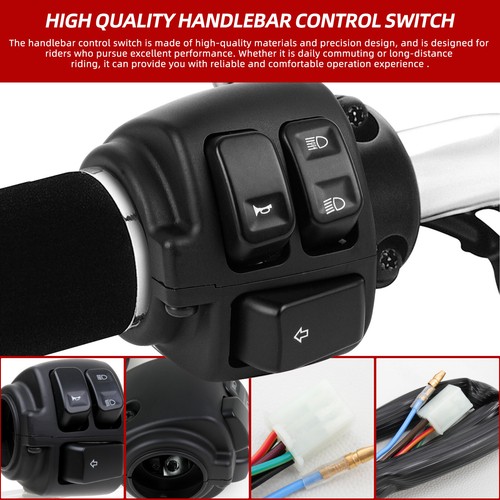 1" For Harley Softail 1996-2010 Handlebar Switch Gear Control Wiring Harness Kit - Picture 3 of 14