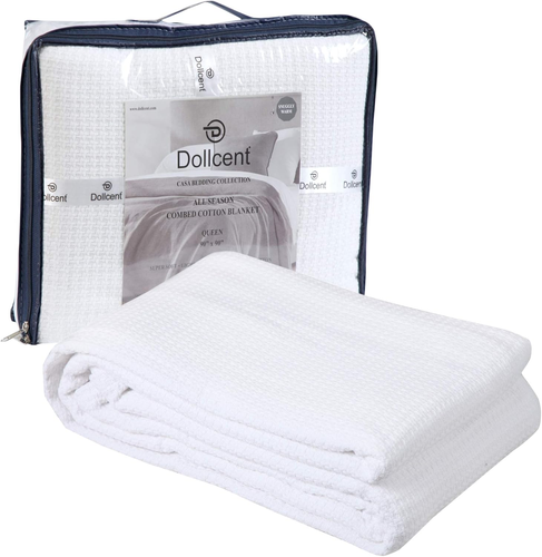 Dollcent 100 % gekämmte Baumwolle Decke - 102 x 108 Zoll California King Size Bett