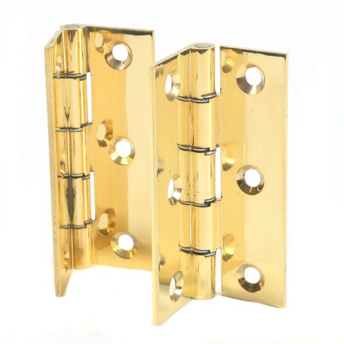 2 x HEAVY DUTY 76mm/3" POLISHED SOLID BRASS Door Butt Hinges Internal/External - Picture 8 of 12