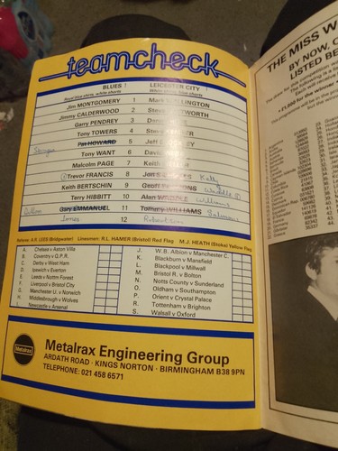 Birmingham City v Leicester City "Division 1" 19/11/77. - Picture 9 of 10