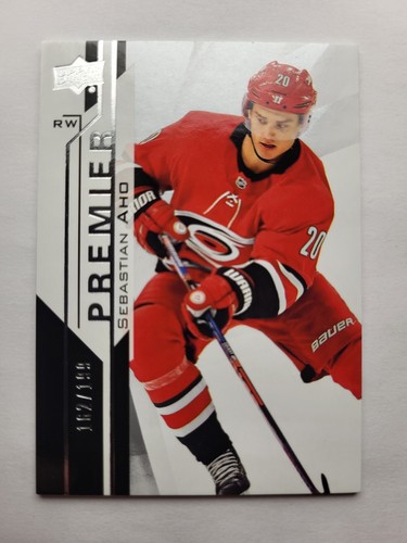 Tarjeta Base Sebastian Aho 2018-19 UD Premier 162/199 - Imagen 3 de 3
