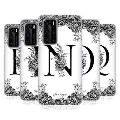 OFFICIAL NATURE MAGICK B & W FLORAL MONOGRAM 2 SOFT GEL CASE FOR HUAWEI PHONES 4