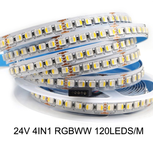 4in1 RGBW RGBWW LED Strip light 5050 60/96/120leds/m RGB White Tape lamp 12V 24V - Picture 26 of 28