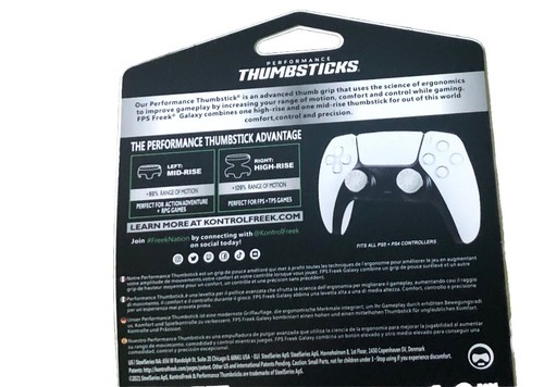 White Galaxy Kontrol Freek PS5 Performance Thumbsticks Analog Sticks Caps PS4 - Picture 3 of 4