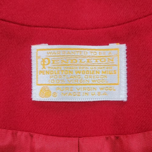 Vintage Pendleton Blazer Womens Size 12 Red 2 Button Jacket Virgin Wool Career - Picture 3 of 14