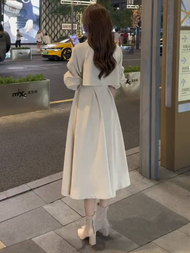 British Style Lapel Collar Double Breasted Womens Long Trench Coat Overcoat Belt - Picture 8 of 15