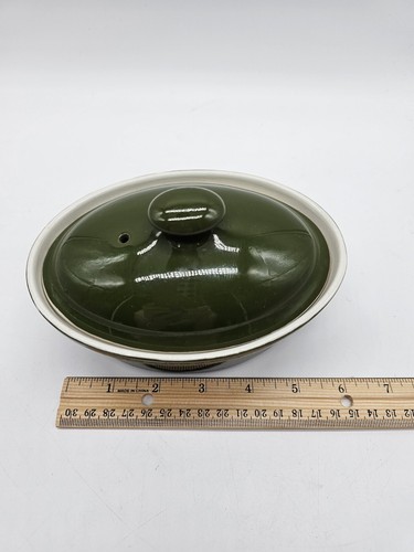 Hall China GREEN 5 1/2" INDIVIDUAL CASSEROLE W/LID #73 - Picture 9 of 13