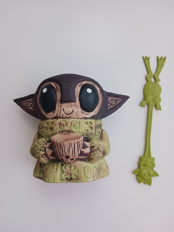 Tikiland Trading Tiki tOny Keiki Bob Disney Star Wars Grogu Tiki Mug + Swizzle