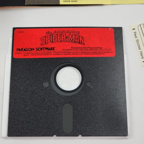 The Amazing Spider-Man Commodore 64 Game C64/128 5.25" Disk Very Rare Complete - Picture 3 of 14