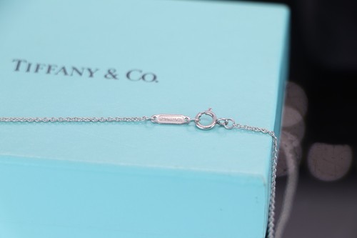 $6,500 Tiffany & Co Platinum Princess Diamond Grace Drop Pendant Necklace 16" - Picture 9 of 9