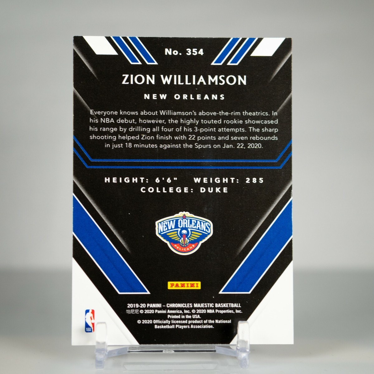 NBAカード Zion williamson RC BLUE 99シリ Nba Card Zion