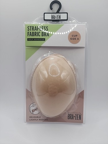 BRA+ZEN Strapless Fabric Bra Self Adhesive Cup Size A Reusable Lightly Padded - Bild 1 von 2
