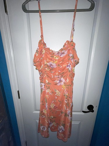 NEU Derek Heart Junior’s Style XL Floral Peach Sommerkleid - integriertes Futter - Bild 6 von 8