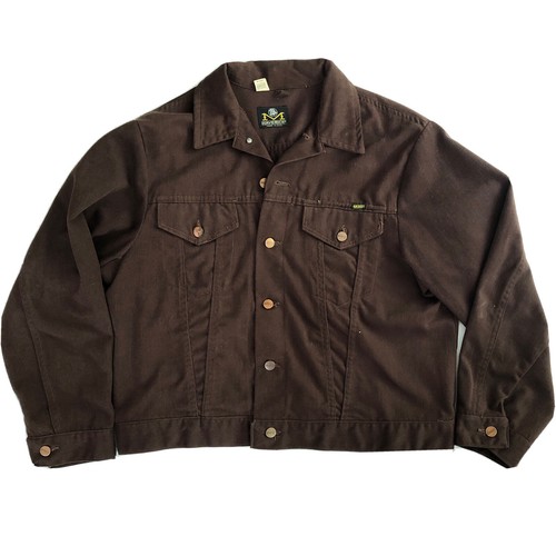 Vtg Maverick Blue Bell Trucker Jacket Mens Brown 46 1970s L XL Cowboy Moleskin - Picture 2 of 12