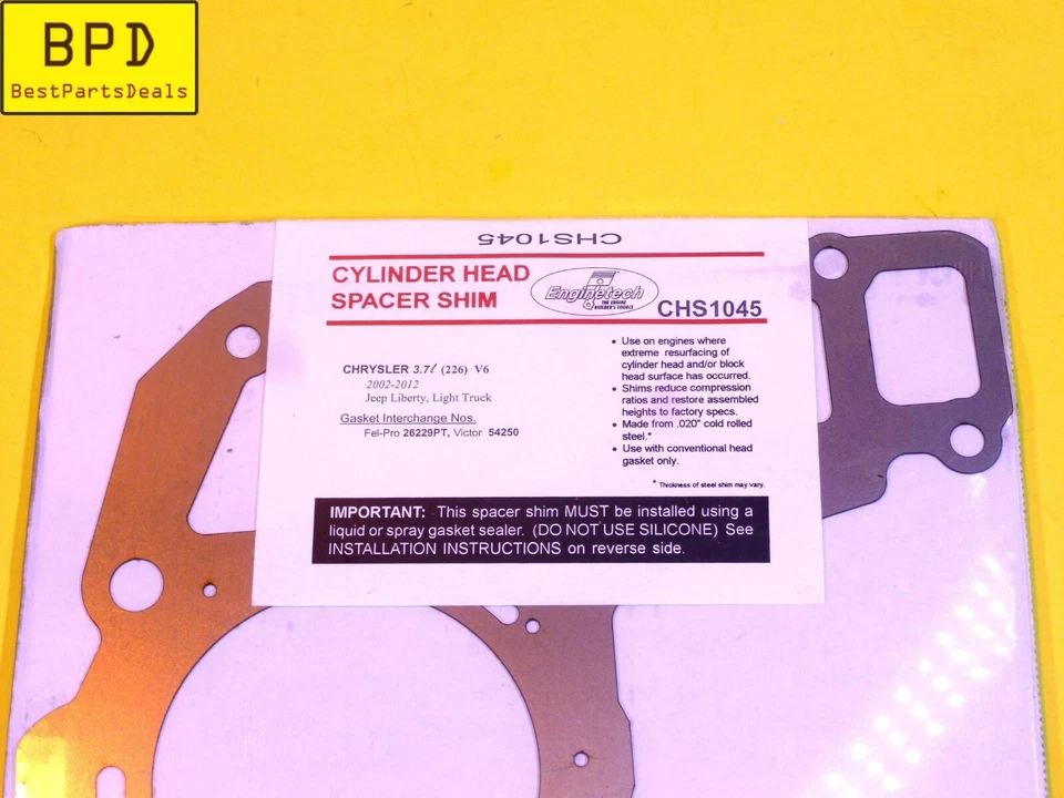02-12 Dodge Jeep 3.7L V6 Cuña espaciadora de culata ENGINETECH CHS1045 Foto 3 de 3