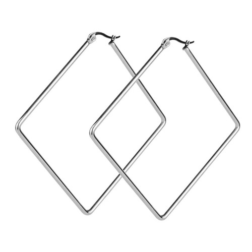 Damen Mädchen 316L Edelstahl Hypoallergen Quadrat Creolen 30mm-50mm - Bild 4 von 8