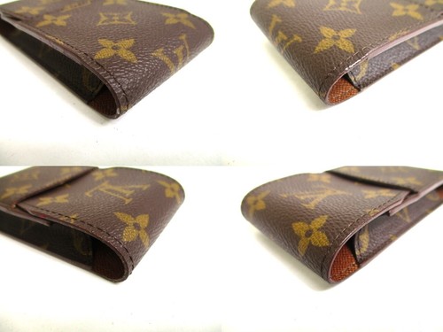 Autentico portasigarette LOUIS VUITTON monogramma in pelle marrone #a372 - Foto 7 di 12