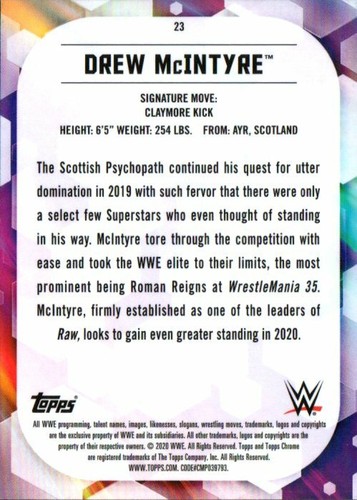 2020 Topps WWE Chrome 💥YOU PICK💥 Base Insert RC Wrestling Card - Picture 39 of 147