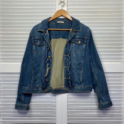 Regatta Denim Jacket Size 12 Denim Long Sleeve Ruffle Trim