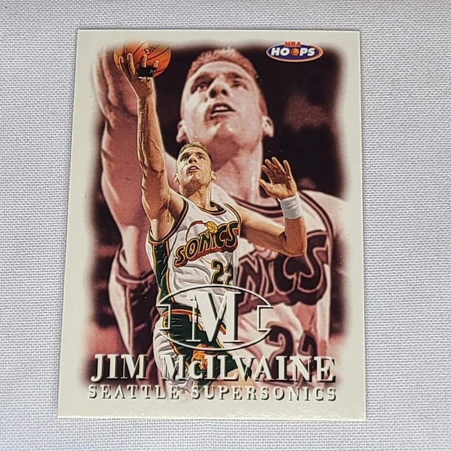 1998-99 Skybox NBA Hoops Basketball #77 Jim McILvaine Seattle Supersonics - Image 3 of 4