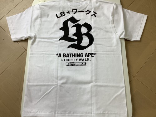 Authentic ape bape x LBWK medicomtoy toy bear tee t shirt white XL liberty walk - Picture 8 of 9