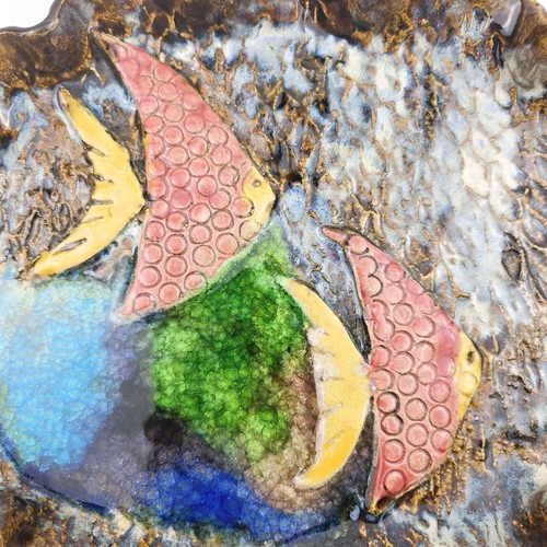 Studio Pottery Fish Serving Platter Glass Hand Made Trinket Dish Plate Glazed - Picture 5 of 10
