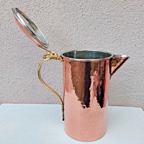 1.5qt Copper Jug Pitcher Carafe Decanter HANDMADE HAMMERED Shining Gold or Old - Picture 6 of 26