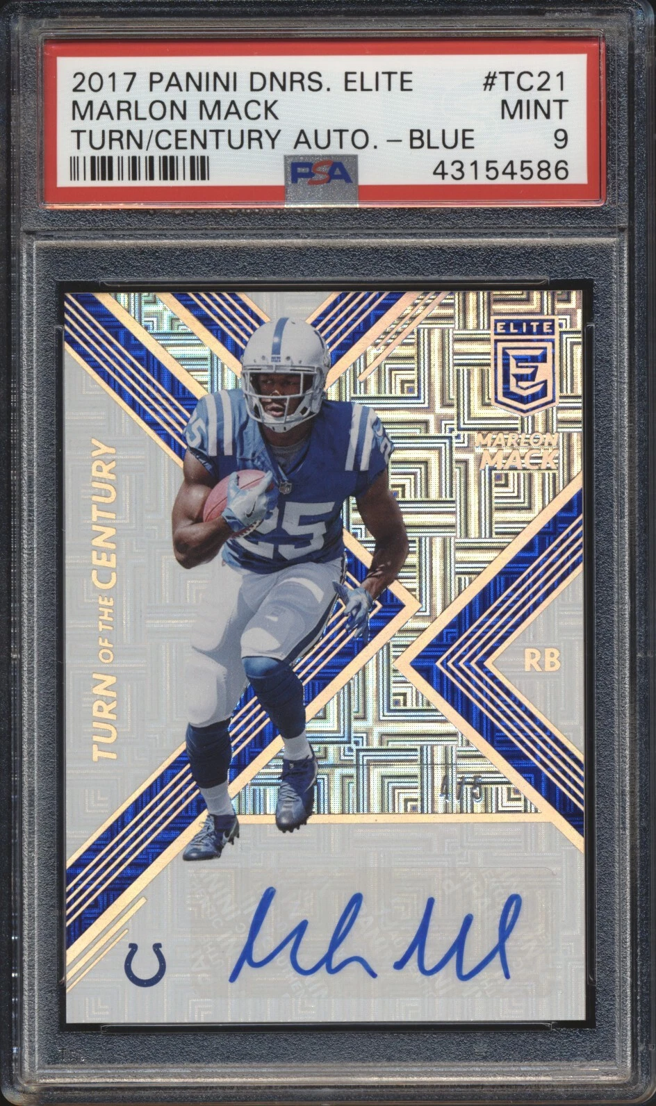 Marlon Mack Panini Donruss Elite Turn of the Century Autographs #TC21 Blue