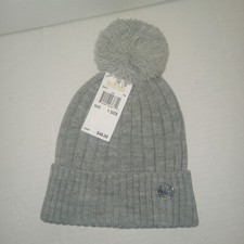 Michael Kors Womens Beanie w/ Pom Pom Gray One Size NWT