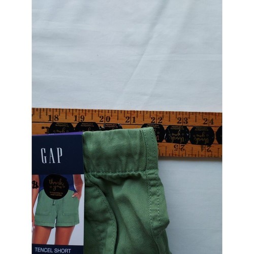 Gap Damen XXL Lyocell Kordelzug Pull-On Tencel Bündchen Saum Short grün Neu mit Etikett - Bild 3 von 6
