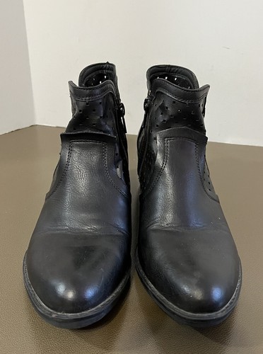 Botines KIA Boutique by Corkys para mujer negros talla 7 doble cremallera laterales moto - Imagen 2 de 11