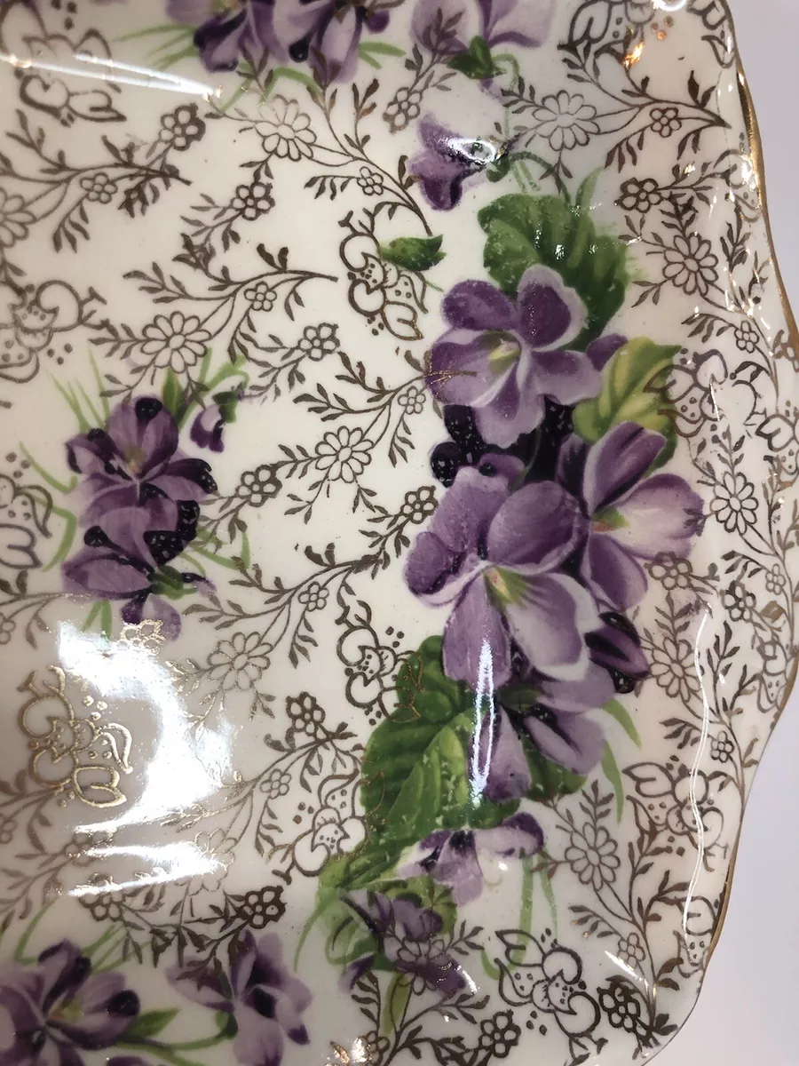 James Kent Ltd Longton England Vintage Violet Chintz 6.5