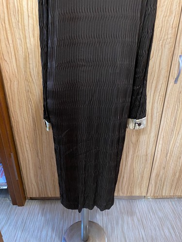 SALVATORE FERRAGAMO BROWN STRETCH RIBBED JERSEY MAXI DRESS-IT 50 - Picture 8 of 12