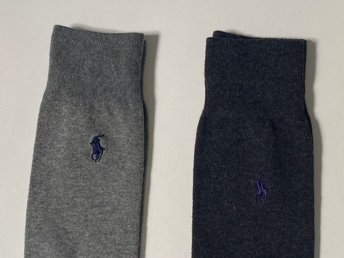Mens Polo Ralph Lauren Stretch Cotton Trouser Dress Socks 2-Pack, Gray - Picture 2 of 2