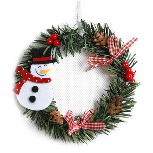 Snowman Christmas Deer Wreath Rattan Reed Garland For Xmas Wreath Rattan Reed Garland For Xmas