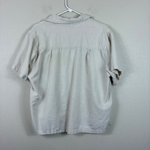 Vintage Dressbarn Leinenmischung Katze bestickt Button Down Hemd Größe 2X - Bild 6 von 6