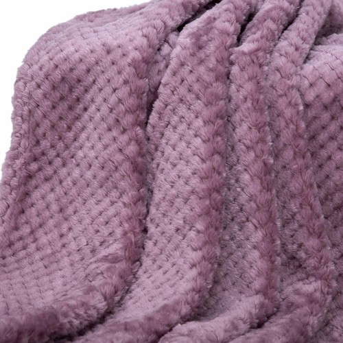 Light Weight 280GSM Diamond Fleece Blanket Reversible Soft Coral Plush Throw - Picture 34 of 67