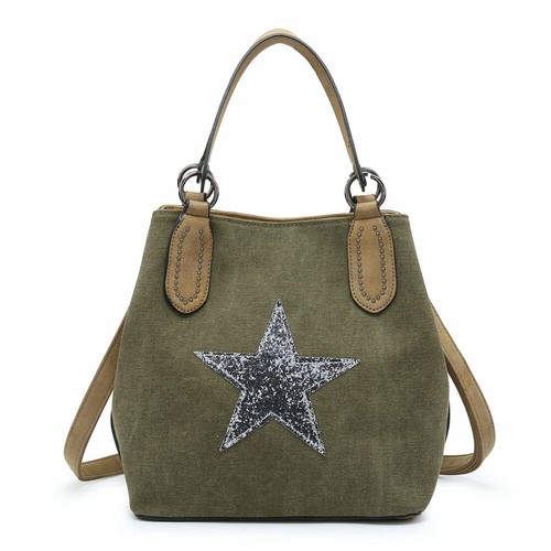 Boutique Brillante Diseño Estrella Mujer Dama Lona S-Mediano Bolso de Mano de Hombro Reino Unido - Imagen 2 de 20