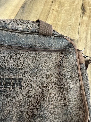 IBM Leather Laptop Bag /Shoulder Messenger Bag Brown Durable - Picture 3 of 15