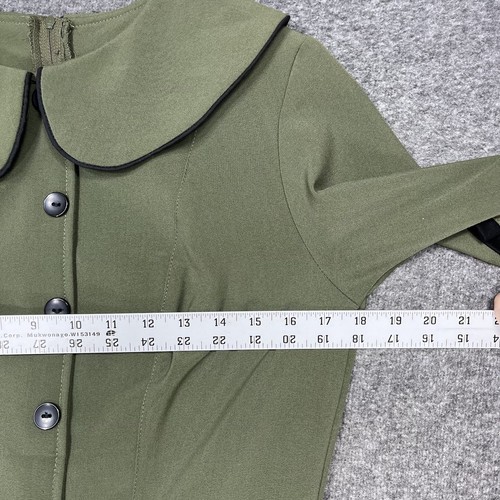 Rock Steady Vintage Inspired Army Green NWT Women’s Large Half Sleeve Collared - Picture 9 of 17